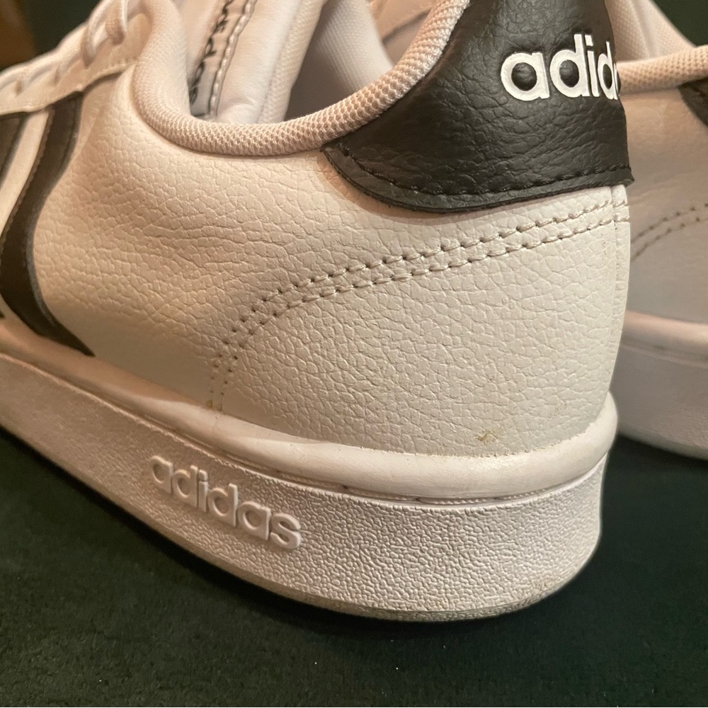 adidas Men's White and Black grand court sneakers - Picture 6 of 9